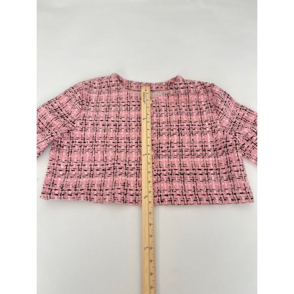 TWEED MINI SKIRT AND JACKET BLAZER SET WOMENS PINK BLACK GOLD BUTTON 2 PIECE SET - Picture 10 of 15